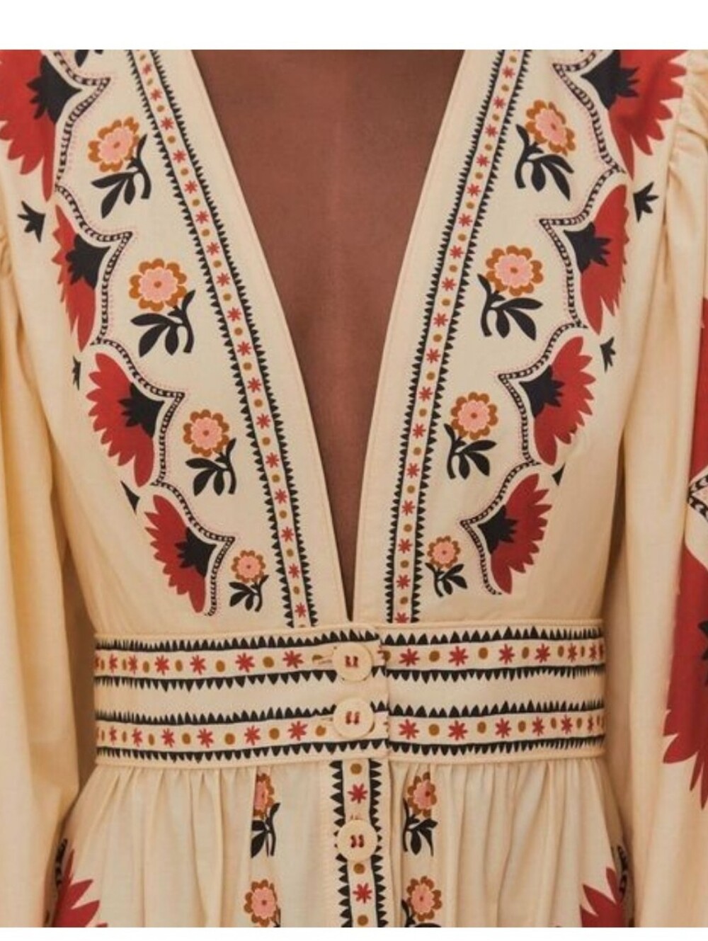 Farm Rio Cream Cashew Mandala Maxi Dress New With Tags - Picture 5 of 5